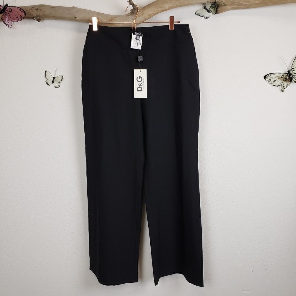Dolce & Gabbanawide Leg Black Slacks New